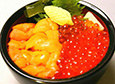 Mini sea urchin and salmon roe bowl