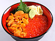 Sea urchin and salmon roe bowl